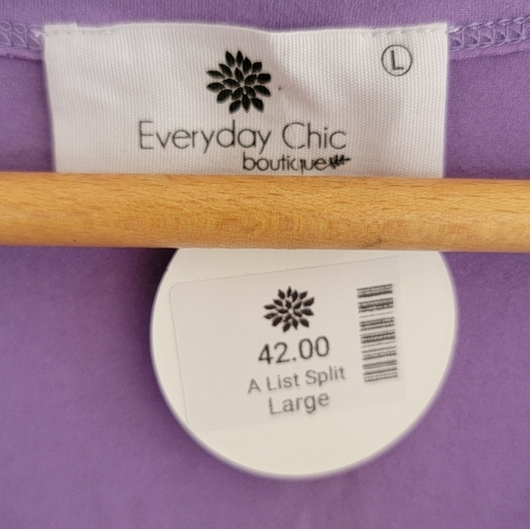 NWT Everyday Chic Boutique | Purple Split Neck Bodysuit Tank Size Large - Picture 4 of 5